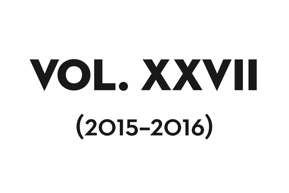 Volume XXVII (2015–2016)