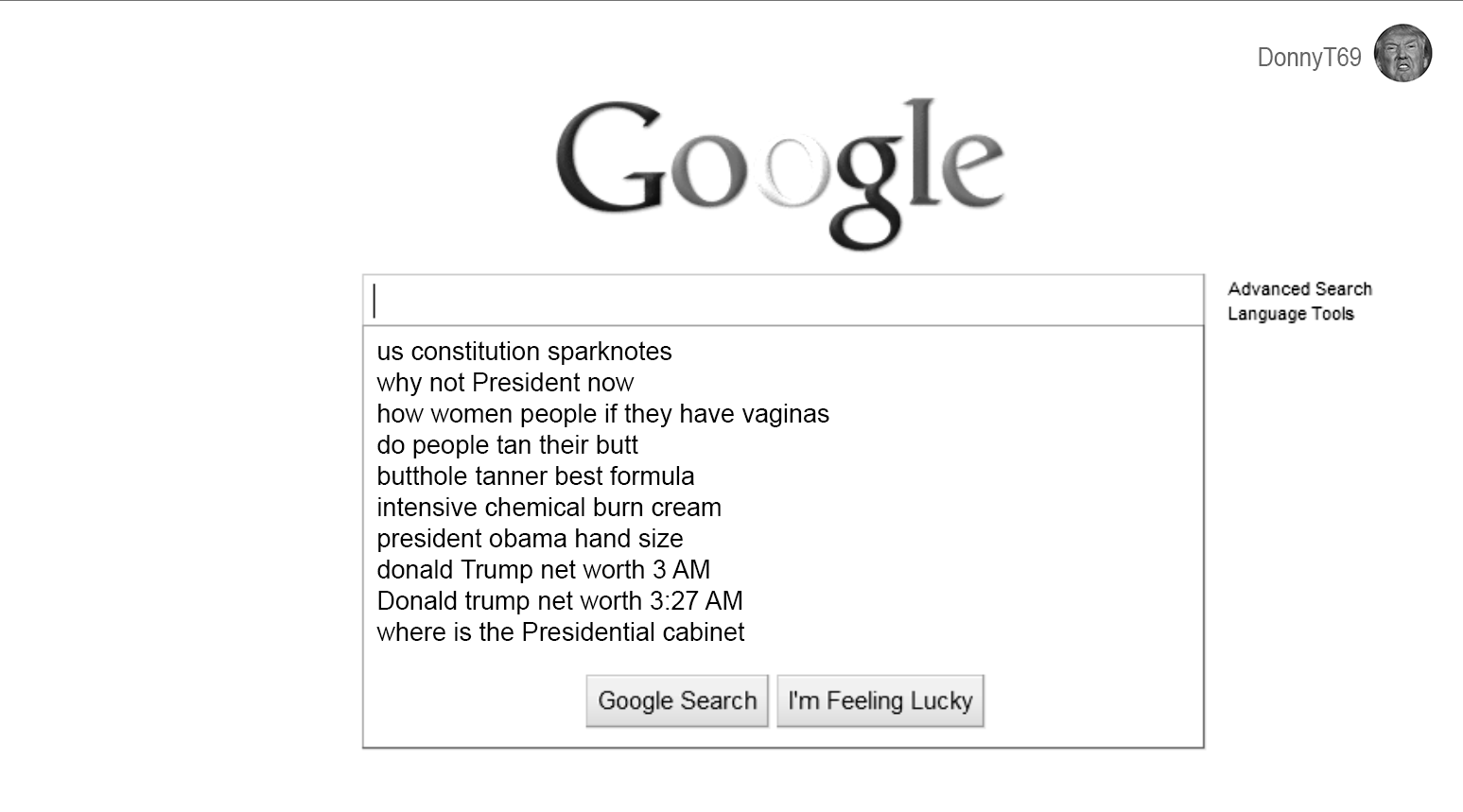 Trump’s Search History Leaked